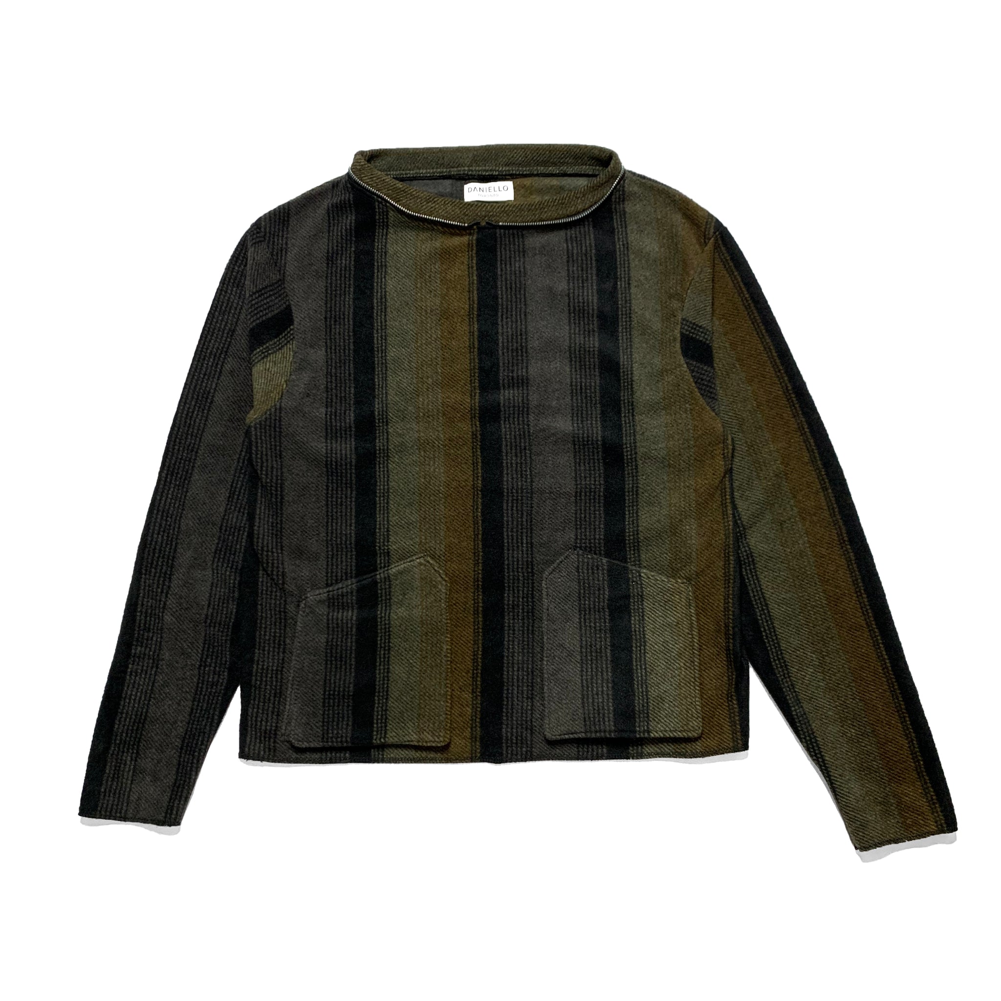 Double Pocket Tote Hoodie (Striped Fleece) - 1 of 1